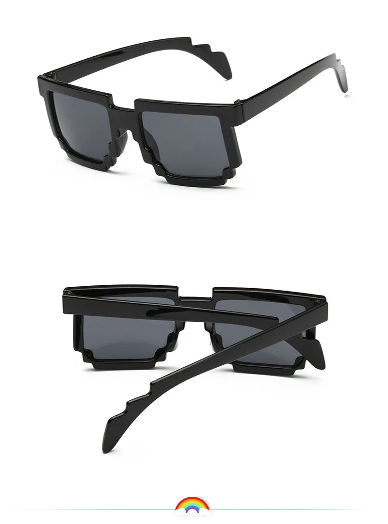 Модные детские солнцезащитные очки HD для улицы забавные мозаичные игрушечные