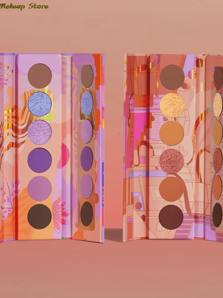 

Футуристизм 6-цветная палитра теней для век в стиле киберпанк Ретро научная фантастика Бриллиантовая вспышка поляризованные тени для век косметика