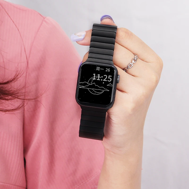 Stainless Steel Strap For Apple watch Bracelet 40mm 44mm 42mm 38mm 45mm 41mm Butterfly Buckle Correa iWatch series 7 6 5 4 3 SE