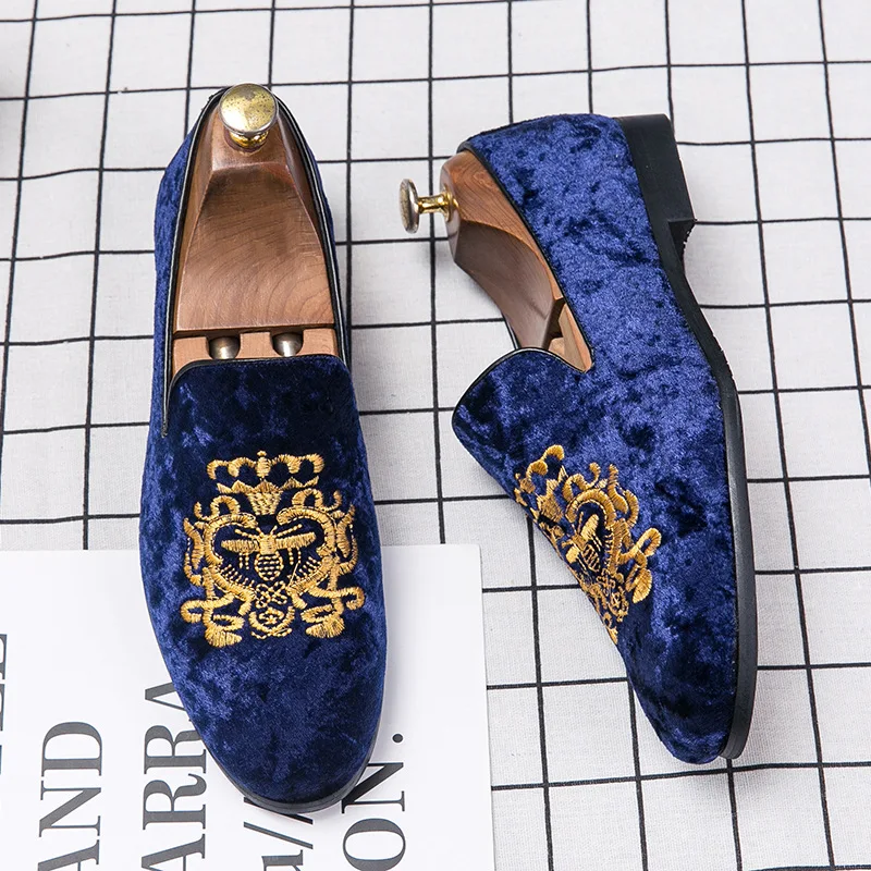 

Men Fashion Embroidery Party Wedding Loafers Moccasins Men's Casual Shoes Mens Soft Light Comfortable Driving Outdoor Flats