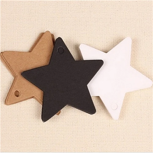

100 шт. звезда из крафтовой бумаги, Предпочтительная Подарочная карта, ценовая этикетка, бирки для багажа, украшение для рождественской елки