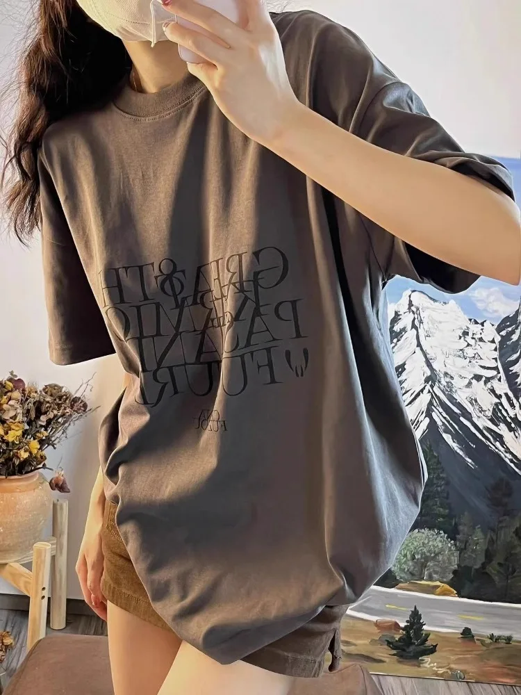 Американские Футболки с графическим принтом для женщин топы большого размера