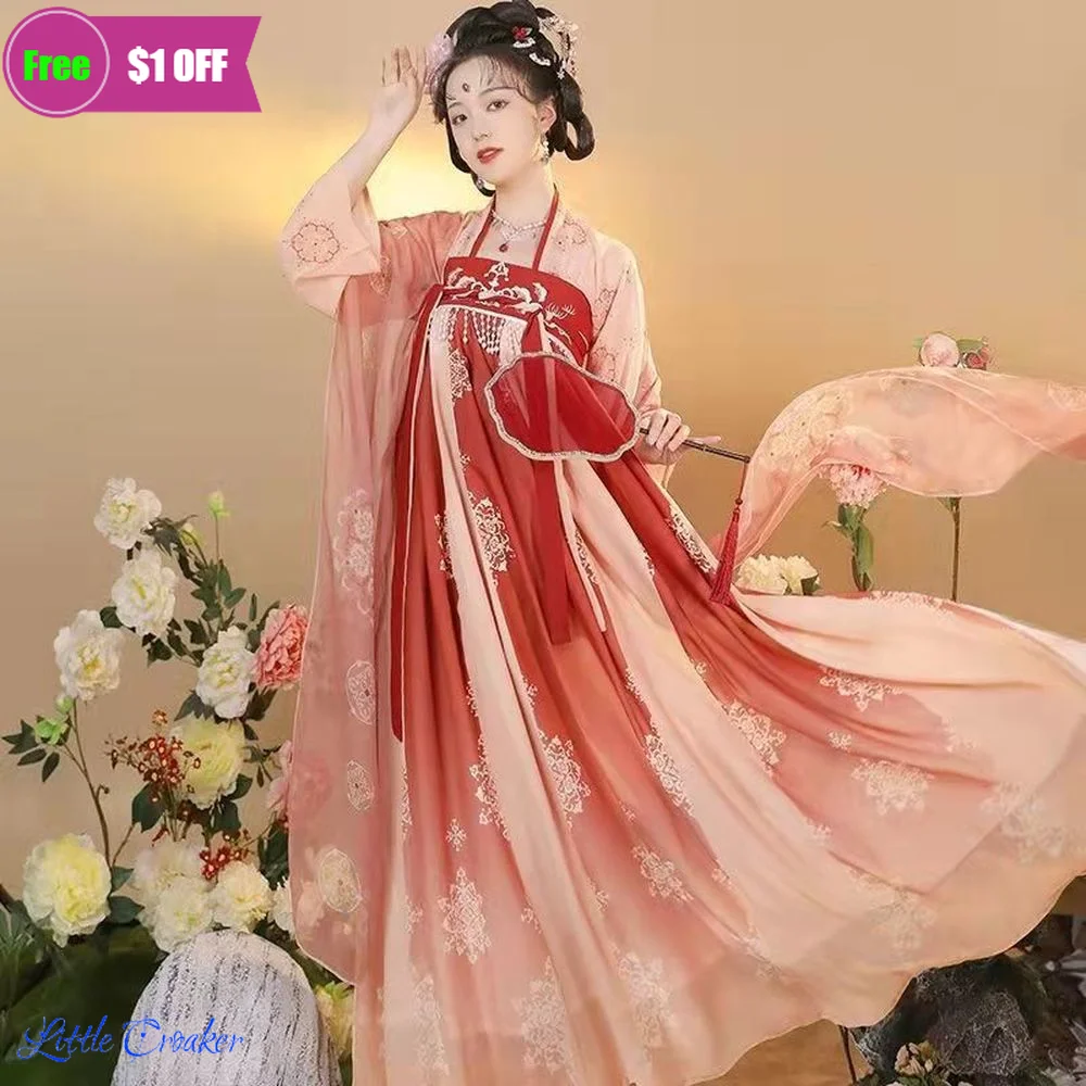 

Hanfu Dress Chinese Spring Summer Fairy Air Elegant Improved Ancient Daily Cosplay Costumes Outfit Dance Performance Hanfu Women