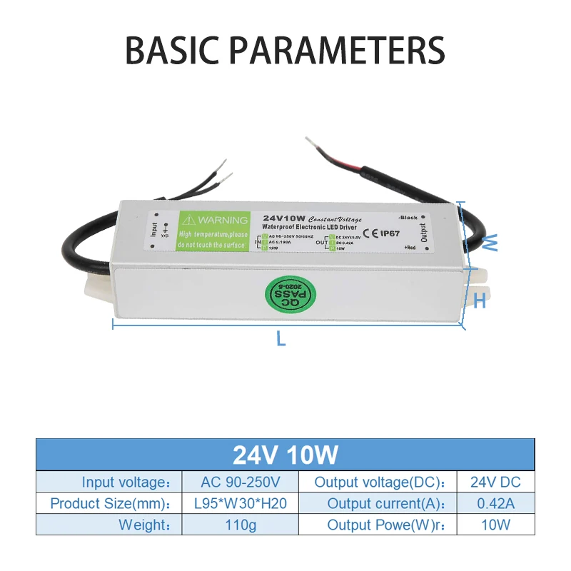 90-250 в переменный ток постоянный 24 10 Вт а трансформатор для освещения