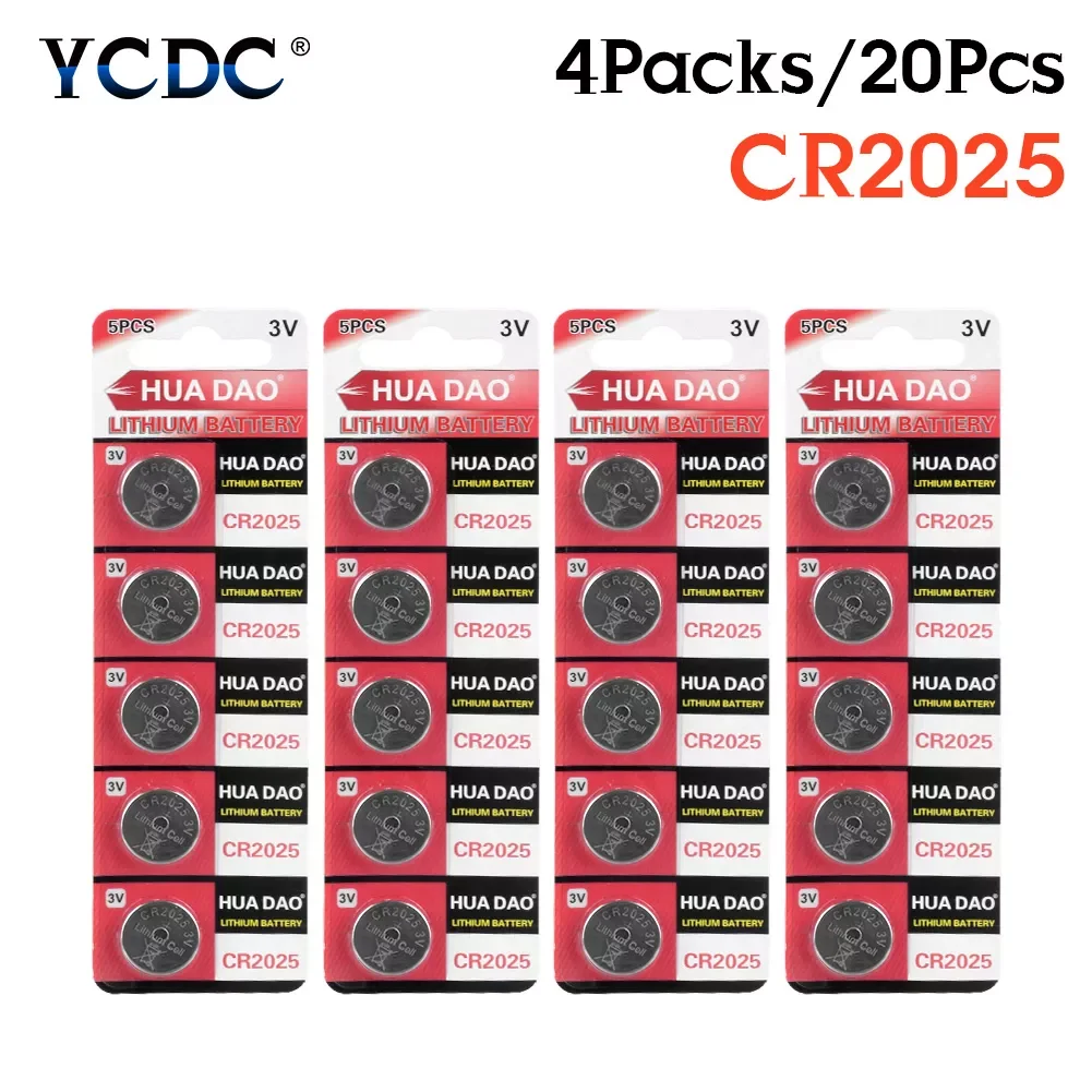 

2023New YCDC 2021 New 20x High Capacity CR2025 Button Lithium Li Ion Batteries BR2025 DL2025 KCR2025 2025 3V Volt Li-ion Watch B