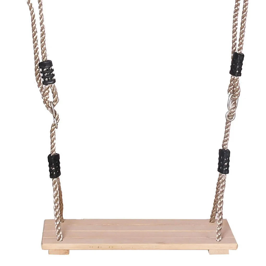 

Children Adult Hanging Swing Backyard Outdoor Indoor Patio Wooden Adjustable Rope Swing Seat
