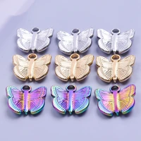 6pcs animal cute butterfly charms stainless steel jewelry making supplies diy necklace earrings charm pendant titanium breloque