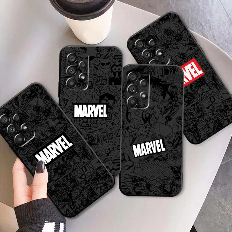 

Avengers Marvel Logo Comics Black Phone Case For Samsung A73 A72 A71 A53 A52 A51 A42 A34 A33 A32 A23 A22 A21 A13 A04 A03 5G