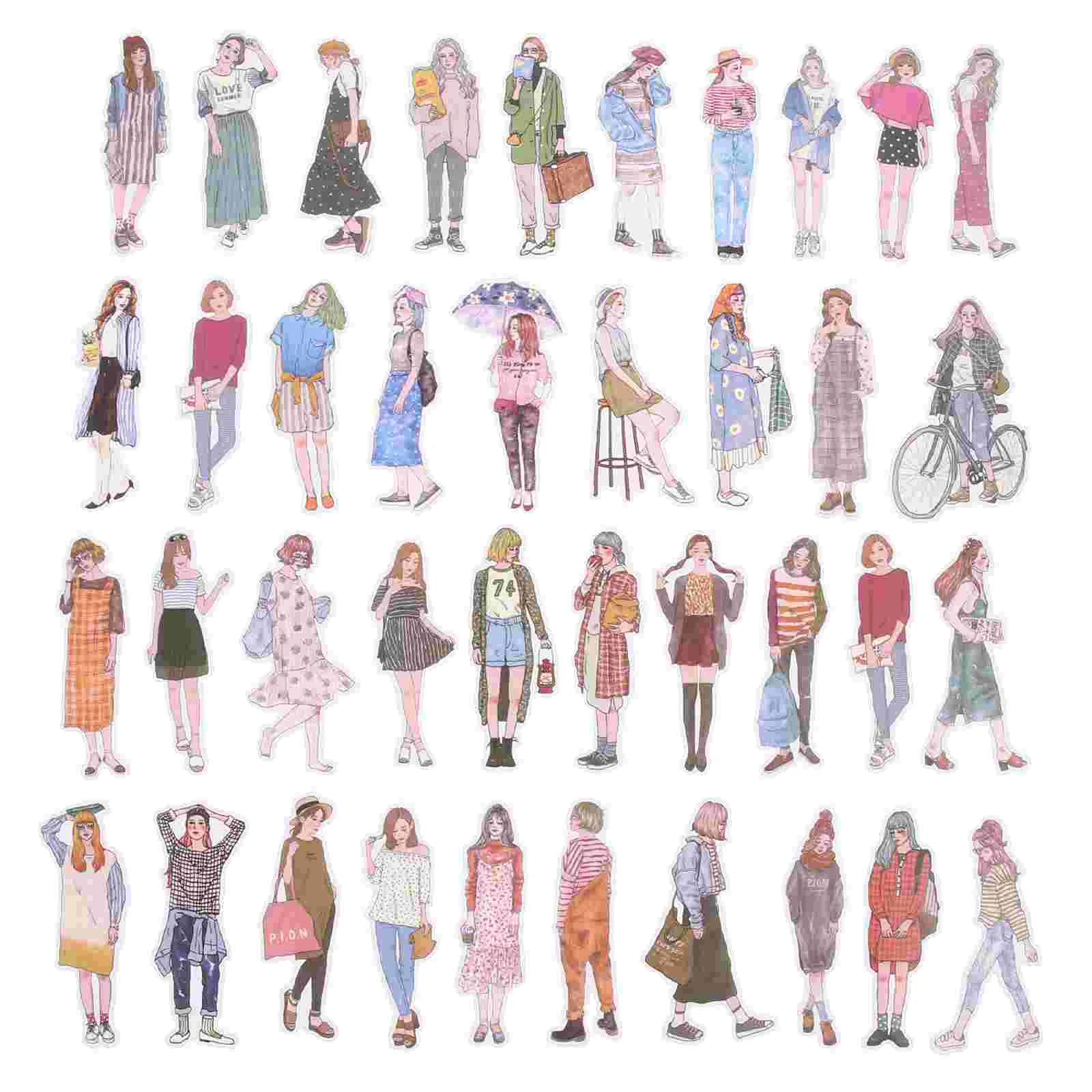 

Stickers Diy Sticker Labels Decals Scrapbook Decorative Diary Craft People Girl Hand Accountmaking Journal Retro Journaling Book