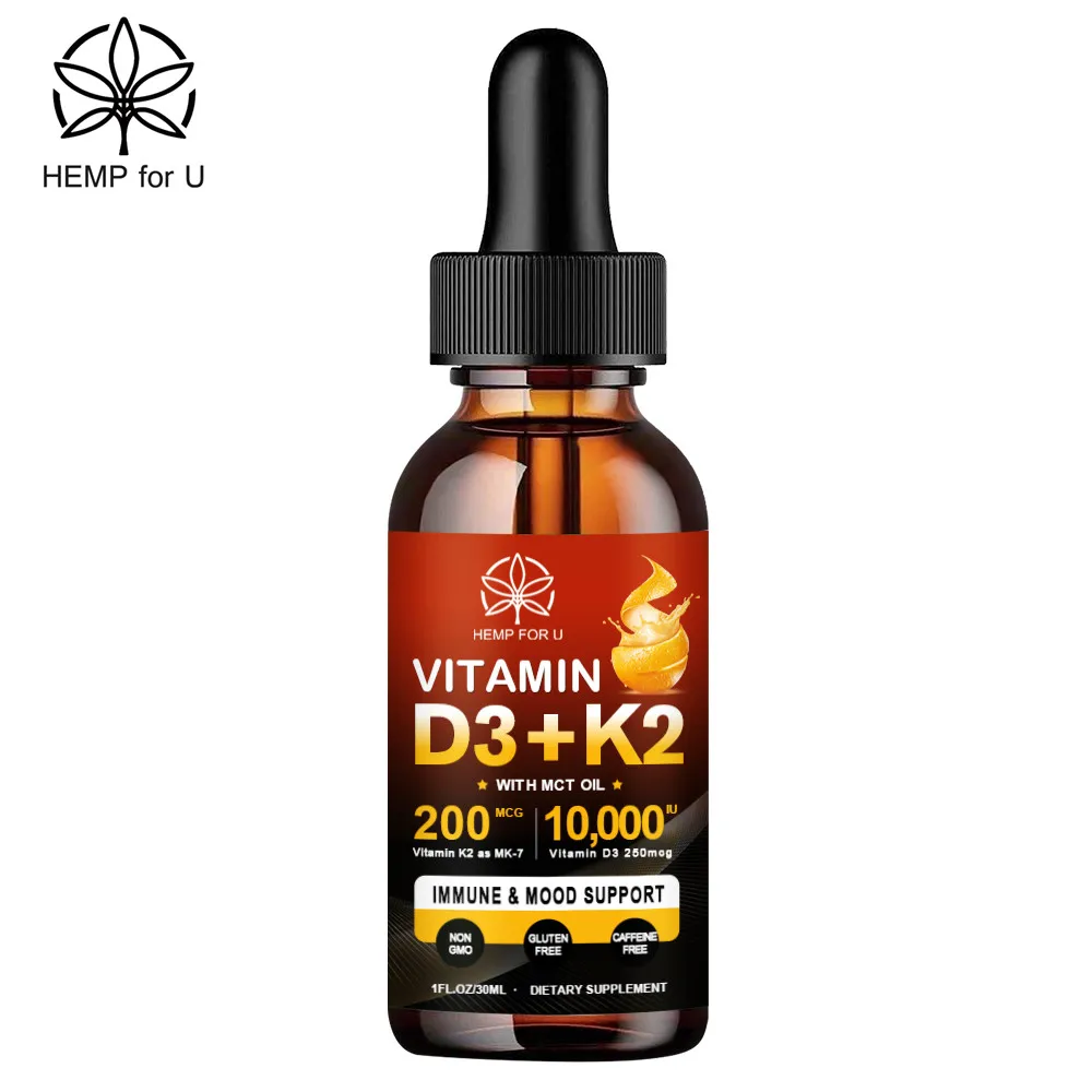 

HFU Organic Health Vitamin D3 K2 Drops Promote Bone Development Protect the Heart Boost Immune Vitamin Calcium Supplement 30ml