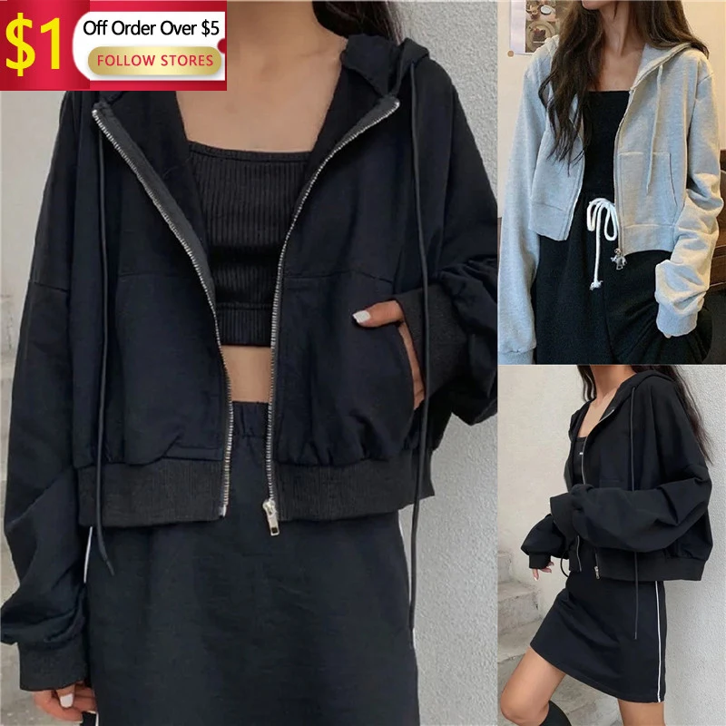 

Women'S Winter Autumn Sweatshirt Ladies Drawstring Solid Color Print Hooded Long Sleeve Sweatshirt Top Pullover Clothing Outfits