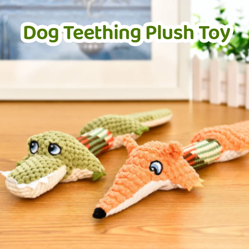 

Pet Toy Supplies Sound Bite Resistant Grinding Dog Plush Toy Crocodile Fox Relieving Boredom