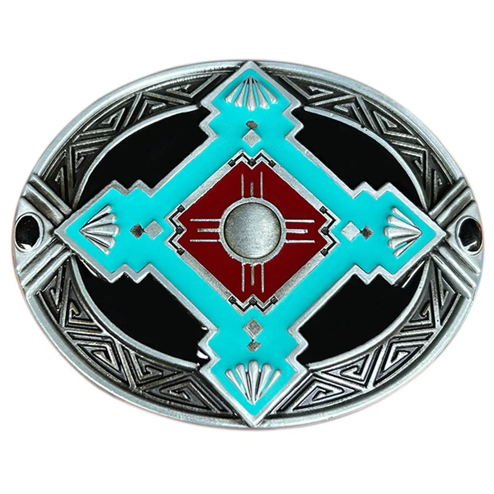 

Oval Primitive Tribe Pin Buckles for Belt Men Western Cowboys Geometric Figure Alloy Metal Hebilla Cinturon Hombre