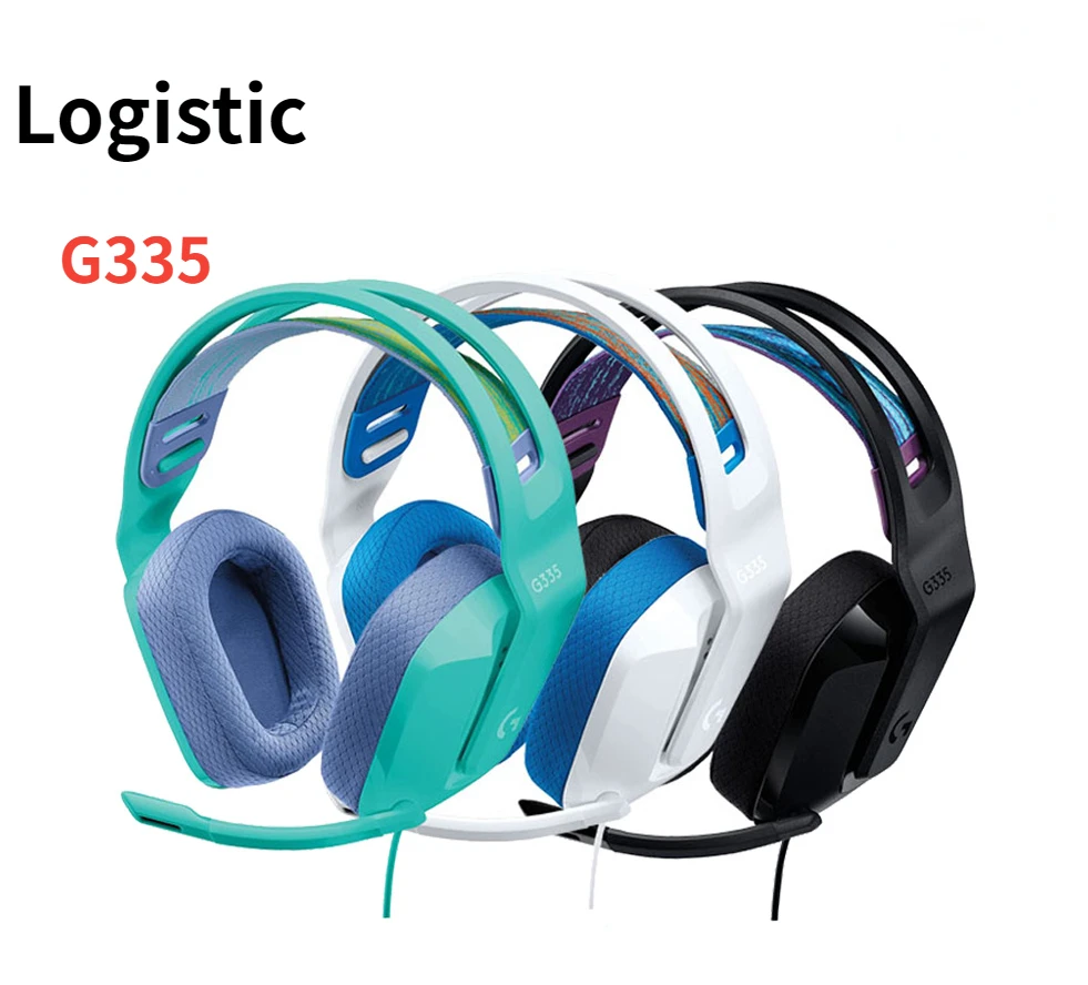 

Проводная гарнитура Logitech G335, складная гарнитура с шумоподавлением и объемным каналом 7,1, игровая гарнитура с пшеницей