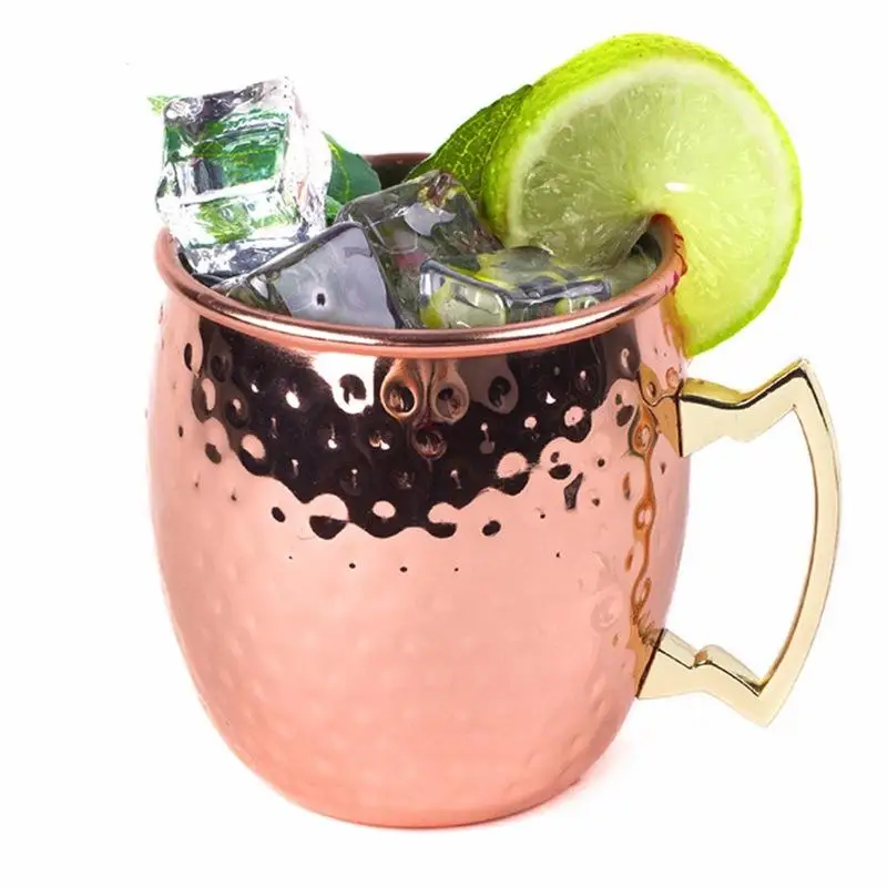 

1Pc 530ml 18 Ounces Moscow Mule Copper Plated Mugs Metal Mug Cup Stainless Steel Beer Cup Wine Coffee Cup Bar Drinkware Tools