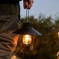 solar wrought iron tungsten light bulb disc hanging lamp garden outdoor patio decoration edison retro lantern