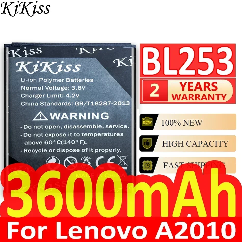 Аккумулятор KiKiss 3600 мАч BL253 для мобильного телефона Lenovo A2010 A1000 A1000m A 1000