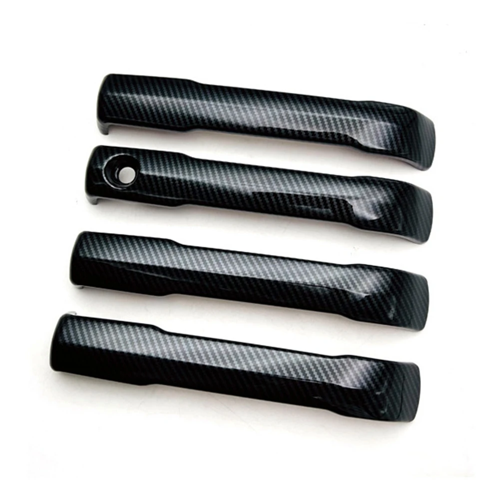 

4Pcs ABS Carbon Fiber Outer Side Door Handle Cover Trim with Smart Hole for -