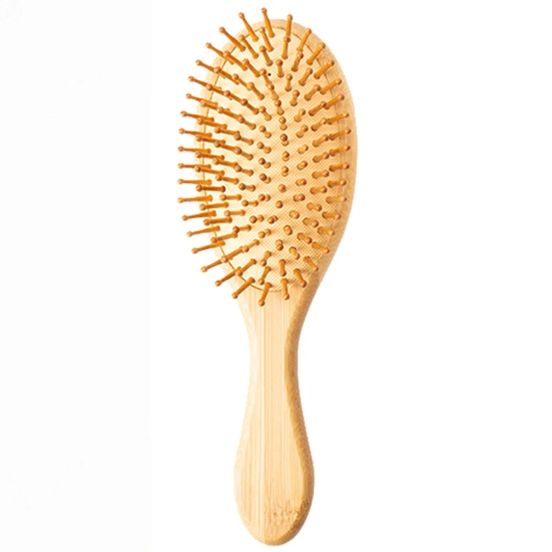 

Bamboo Paddle Hair Brush Detangling Hairbrush Reduce Frizz Massage Scalp for Straight Curly Wavy Dry Wet Thick Drop Shipping