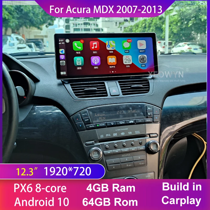 

128g 12,3 дюймов Android 10 для Honda Acura MDX 2008 2009 2010 2011 2012 2013 Автомобильная интеллектуальная система радио аудио GPS Apple Carplay