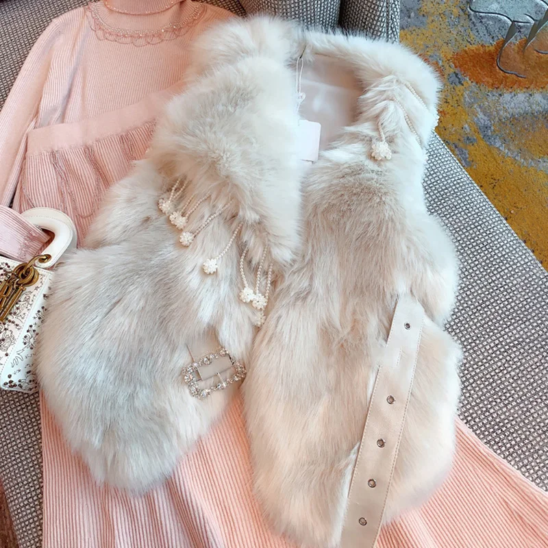 

Fur Vest Women's New Fur Short Vest Warm Furry Vest Coat Winter