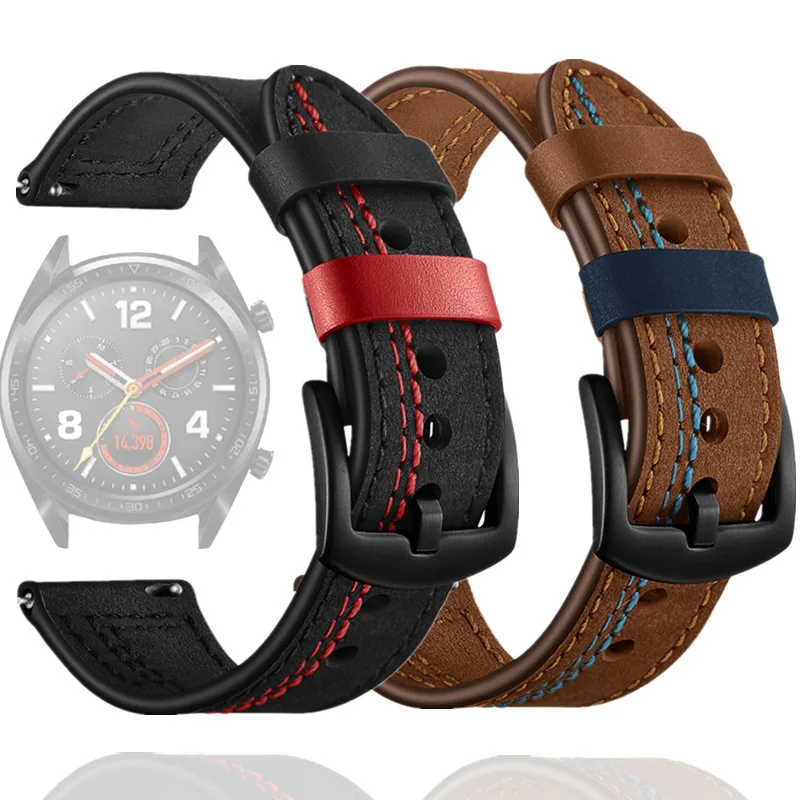 

Ремешок для Huawei Watch Gt2/3 42/46 мм, кожаный браслет для Samsung Galaxy Watch 4/5 40 мм/44 мм Galaxy Watch 4 Classic42/46 мм, 22 мм/20 мм