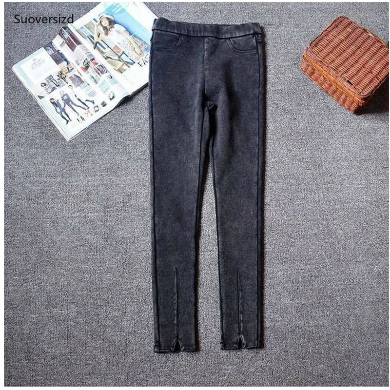 

Streetwear Oversized Elastic Leggings Jeans Women Sexy Low Waist Skinny Denim Pants Girl Vintage Soft Slim Fit Jeans Big Size