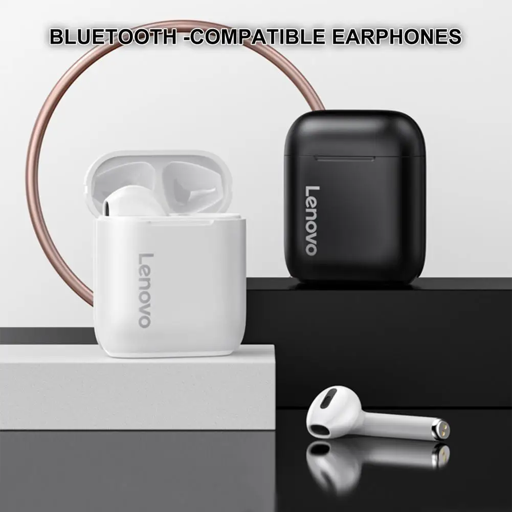 Фото Беспроводные наушники Lenovo LP2 с двойным подключением, поддерживают Bluetooth 5,0, с длительным сроком службы, с шумоподавлением, басовая гарнитура №4