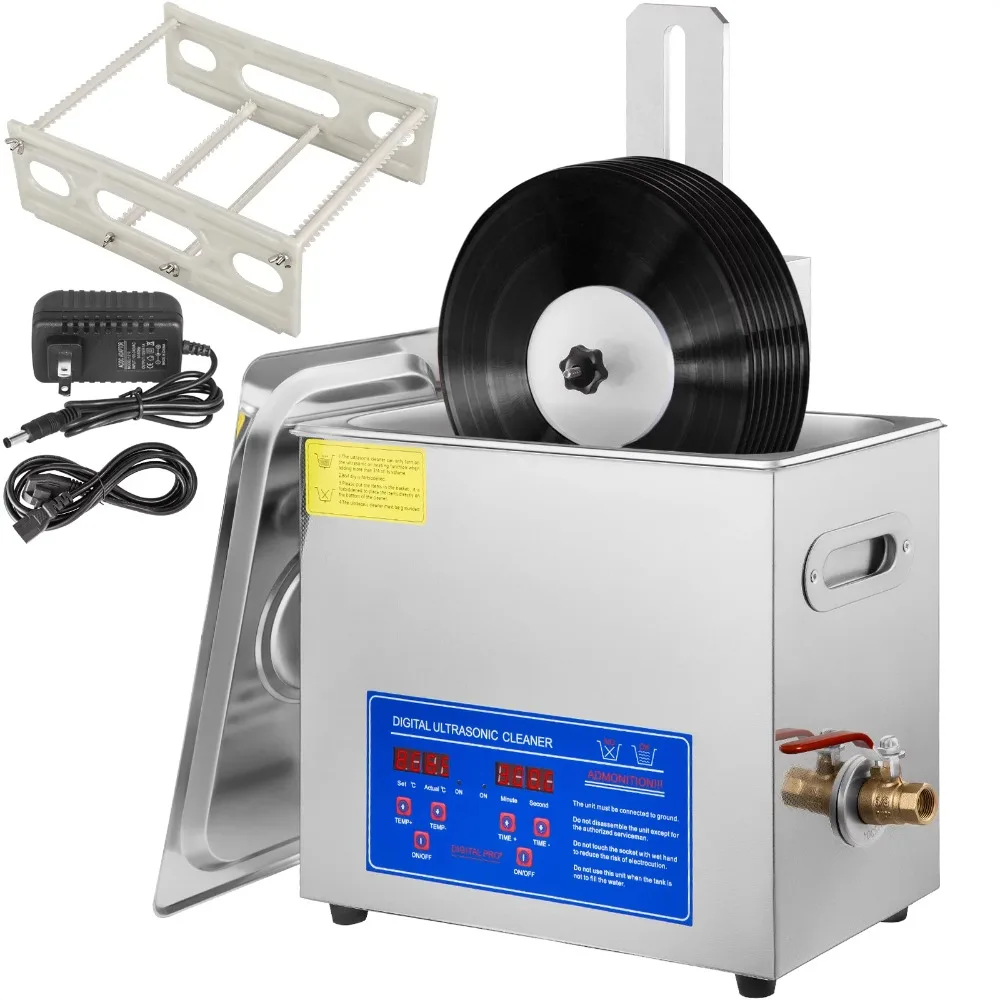 

6L Ultrasonic Vinyl Record Cleaning Machine Complete Kit W/ Drying Rack Ultra Sonic Cleaner Washing Device Cleaners Appliances