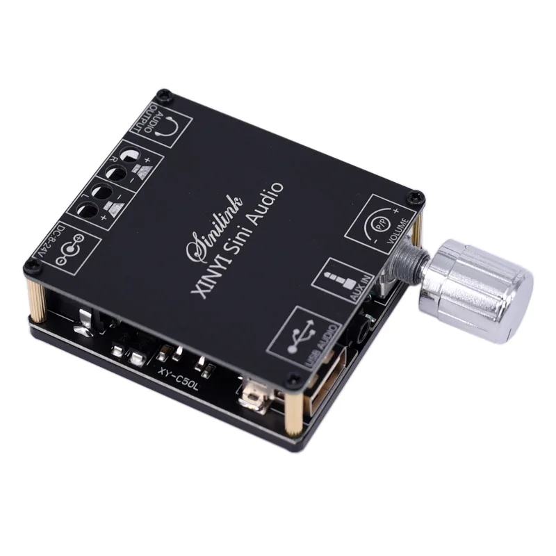 

2*50W Bluetooth 5.0 Power Amplifier Class D Audio 10W~200W HiFi Stereo Wireless Music Player Mini USB Sound Card App Digital AMP