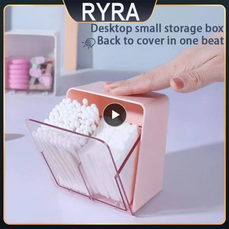 

Double-grid Cotton Swab Storage Box Dormitory Lipstick Finishing Storage Box Plastic Transparent Desktop Storage Box With Lid