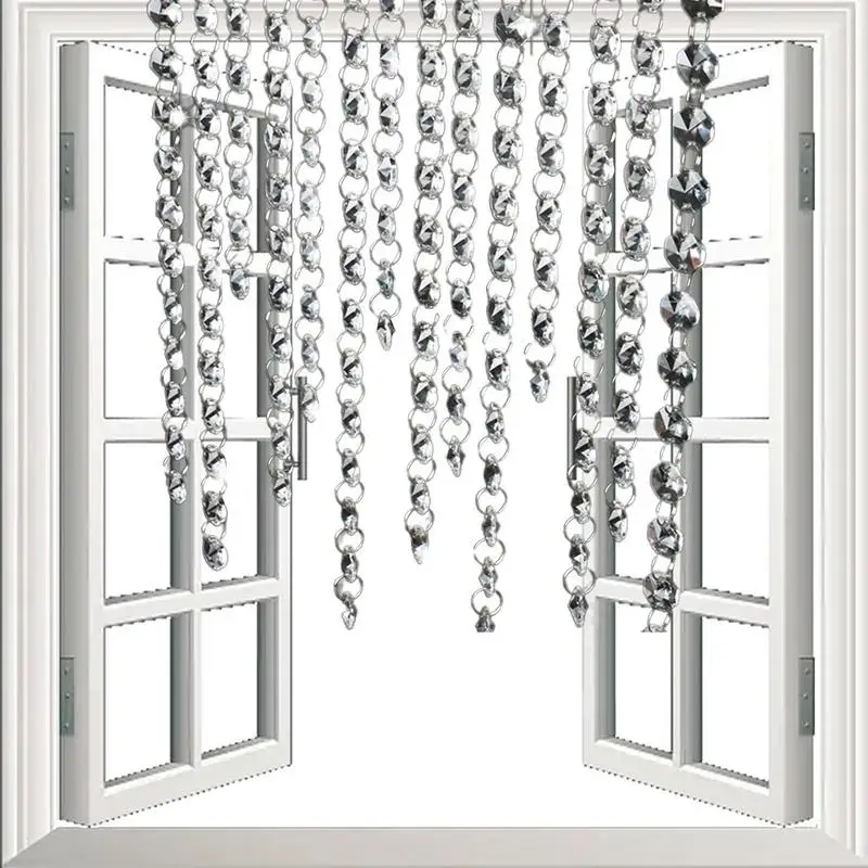 

Акриловая Гирлянда из искусственных бусин, 1 м, дверная занавеска, люстра, подвесные настенные подвески, украшение для дома и свадьбы, аксесс...