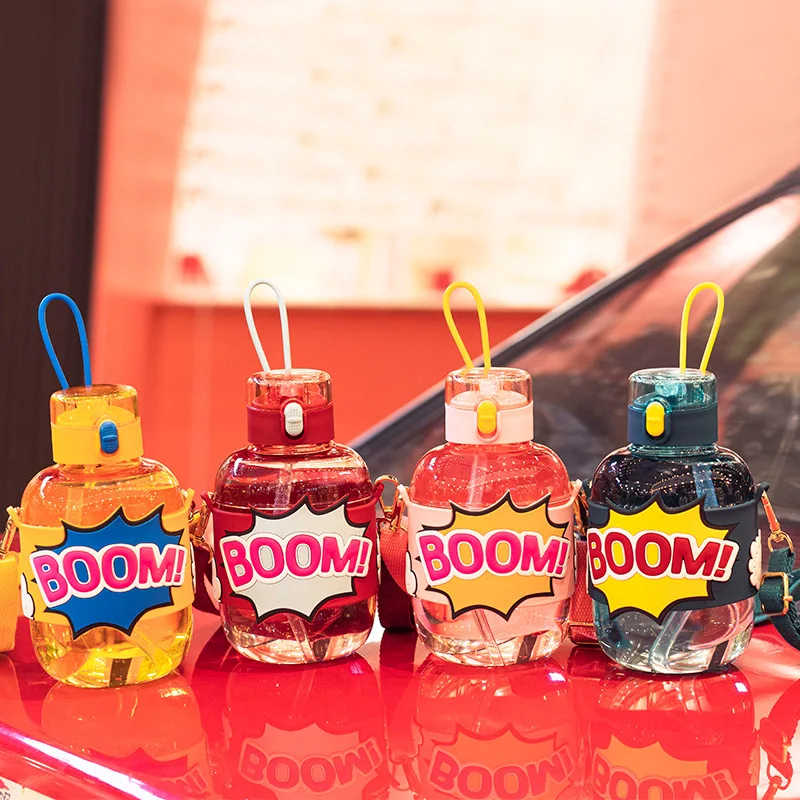 

750ml Creative Water Bottle Fashion and Interesting Cup With Straw Travel Outdoor Cute Drinking Mug Gift