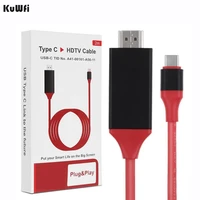 kuwfi 4k hdmi cable usb 3 1 30hz hd extend converter hdtv usb c type c to hdmi compatible cable for macbook samsung s8 tv
