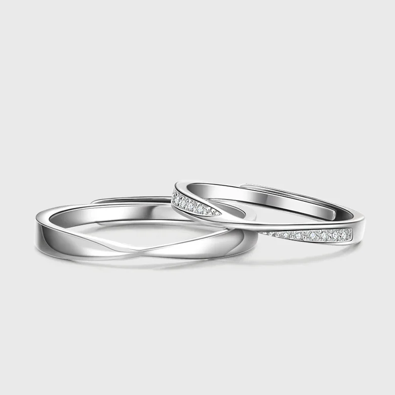 

100% Mobius Couple Ring 925 Sterling Silver Twist Open Ring Infinite Love for Women Men Fine Jewelry Wedding Engagement Gifts