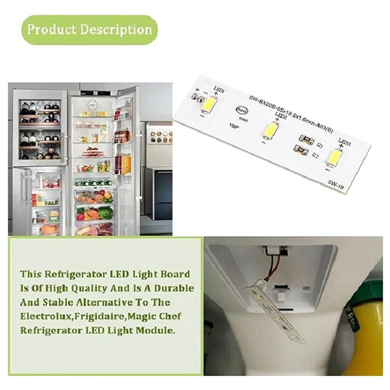 SW-BX02B 12 В холодильный светильник, светодиодная световая панель, световая лента для холодильника, светодиодная лента, запасная часть для ремонта