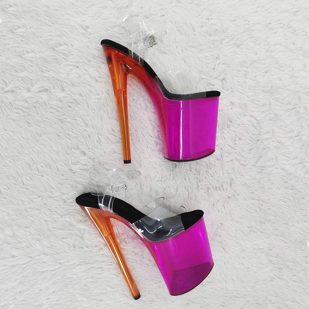 Leecabe 8Inch/20cm PVC upper Women's Platform Sandals  party High Heels Shoes Pole Dance Shoes