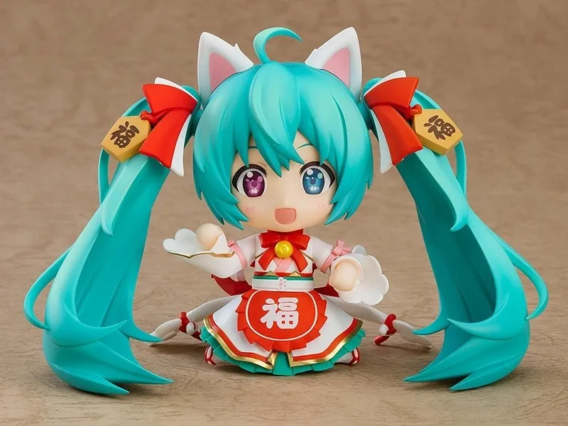 Оригинальная экшн-фигурка версии COB Hatsune Miku Lucky Cat Vocaloid Nendoroid 10 см Good Smile Q аниме