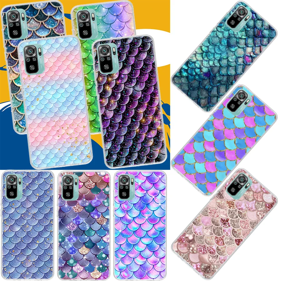 Чехол для телефона с изображением рыбьей чешуи Xiaomi Poco M3 M4 M5 M5S X3 GT X4 F6 X5 X6 Pro F5 F4 F3 F2 F1