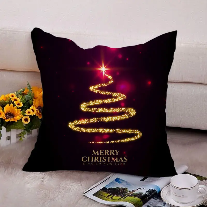 

С Новым Годом 2023 Декор 45x45 см Рождественская елка наволочка Счастливого Рождества Декор для дома Рождество Украшение