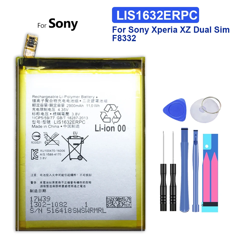 

Мобильный телефон Аккумулятор для Sony LIS1632ERPC Batterij для Sony Xperia XZ XZs F8331 F8332 2900mAh Battia + трек NO