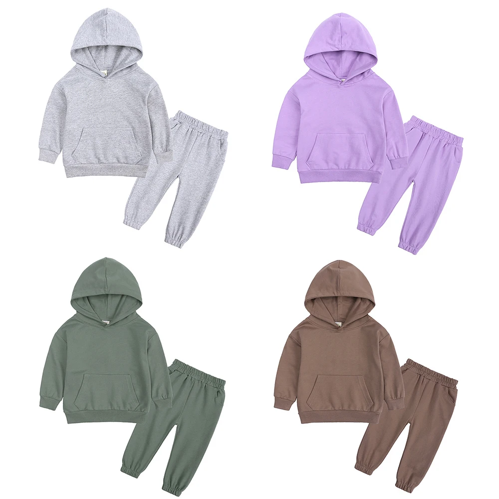 

Children Girl Boy Clothes Set Hoodie Pullover Sweatshirt Pant Warm Fleece Child Sport Suit Autumn Winter Kids Loungewear Clothes
