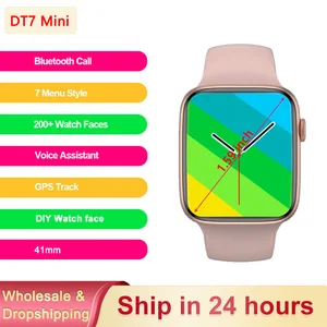 2022 New Watches 41 MM DT7 Mini Smart Watch Bluetooth Call GPS Tracker Fitness Custom Face Smartwatc in USA (United States)