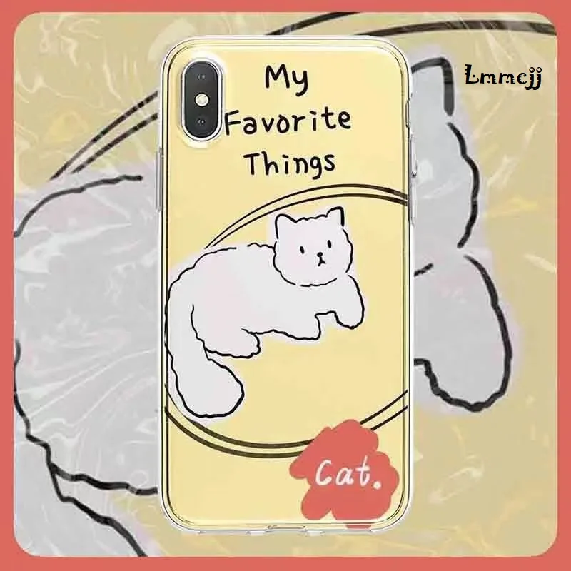 

Lmmcjj Cute Cat Phone Case For iPhone 14 Plus 11 12 Pro Max 13 Mini XS Max XR X 8 Se 2020 For Samsung Galaxy S23 Silicone Cover