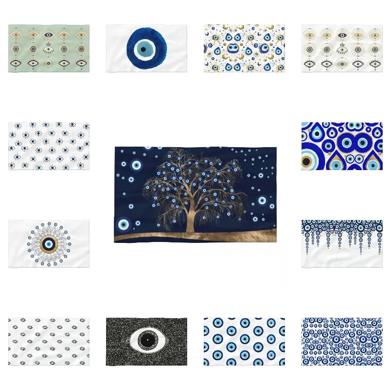 

Супермягкое Хлопковое полотенце для лица Charm Tree Gold On темно-синего цвета, Быстросохнущий амулет Nazar, полотенце для бассейна с изображением сг...