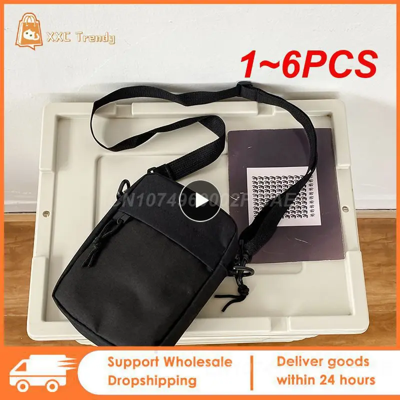 

1~6PCS Messenger Sling Bags For Men Casual Canvas Small Zipper Crossbody Pouch Simple Small Crossbody Shoulder Bag Men Bag