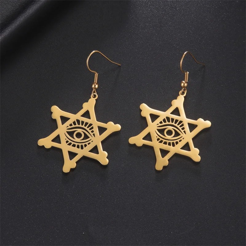 Серьги-капли из нержавеющей стали со звездой Давида для женщин винтажные