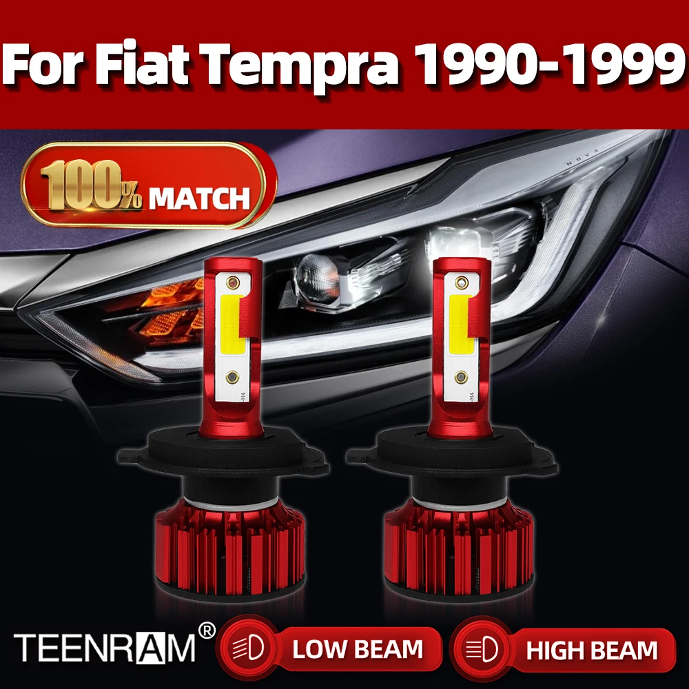 

Turbo светодиодный лампы для фар 120W 20000LM автомобильные светильник 6000K 12V CSP чип автомобильная лампа для Fiat Tempra 1990-1994 1995 1996 1997 1998 1999