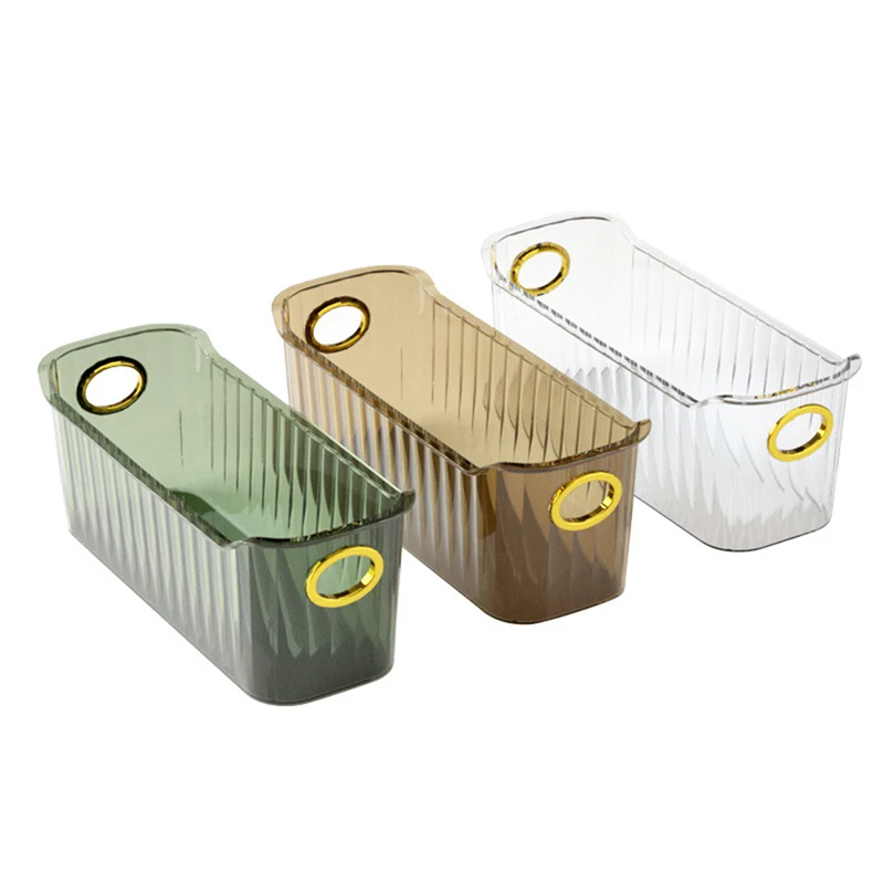 

Light Luxury Desktop Cosmetics Narrow Storage Box Toiletry Cosmetic Jewelry Sundries Storage Basket Dust-proof Makeup Organizer