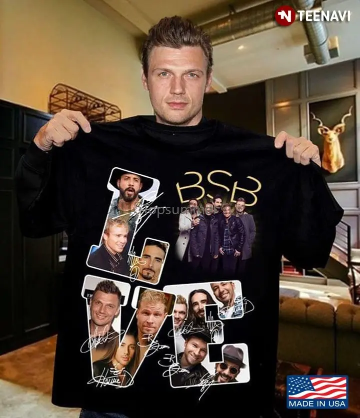 

Men T Shirt Love Bsb Backstreet Boys Signatures Women Tshirts